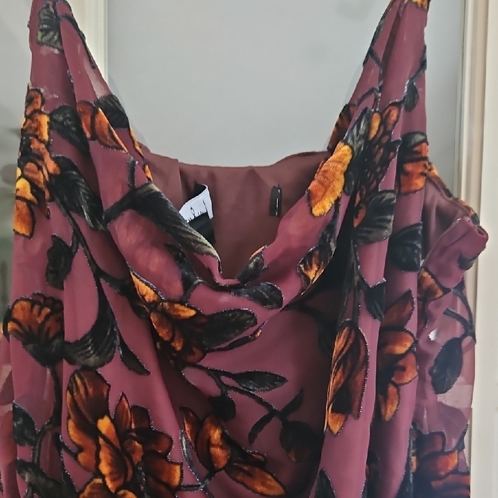 Bridesmaid/wedding Guest/Evening Velvet  Burn-out Dress - Picture 4 of 4